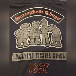 "SPRINGFIELD THUGS" - (The Simpsons) BUTTON UP SHORT SLEEVE SHIRT - MENS SIZE XL